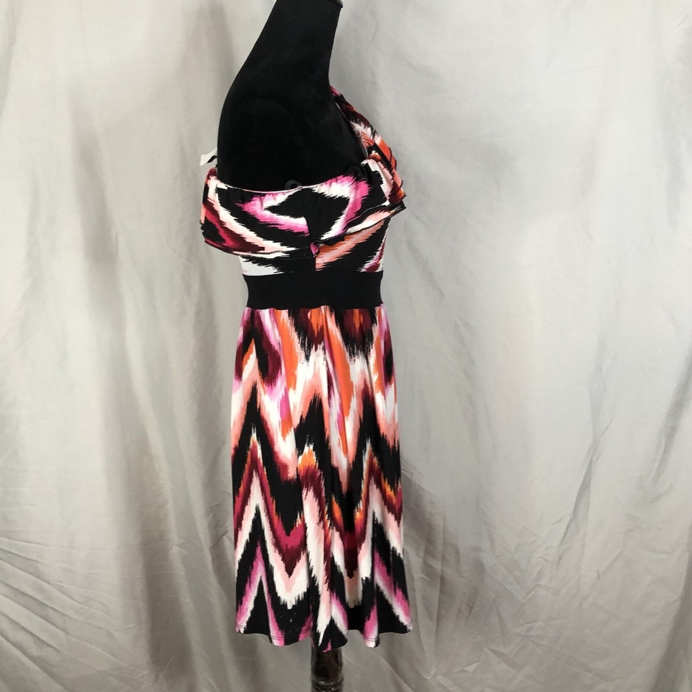 Vintage Y2K! WRAPPER Size Medium Colorful iKat Inspired One Shoulder Mini Dress‎ - Picture 3 of 10